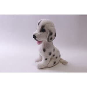 60s Dalmatian, Puppy, Small Plush, Sitting, Dog, Stuffed Animal, Vintage, FLAWE